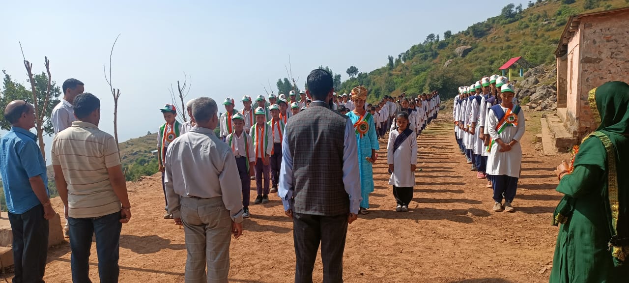 Tiranga Yatra & Cultural Programme Under the Aegis of Azadi Ka Amrit Mahotsav, Government High School, Thanidhar, Zone Chenani